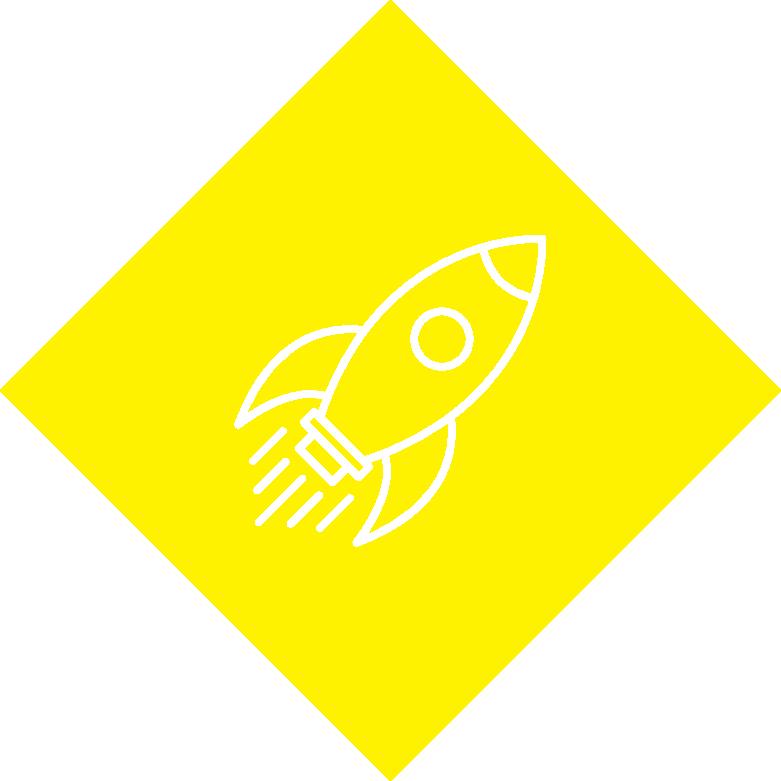 SEO beneifts image in yellow showing a rocket.