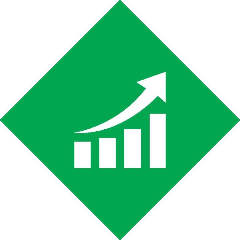 SEO benefits image showing a graph and upward arrow depicting growth.